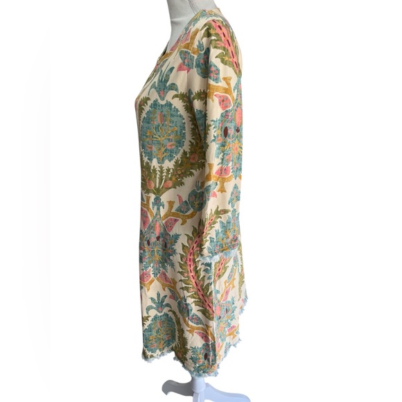Spartina 449 Coastal Print Dress Medium Peruvian Cotton Boho Beach Resort Dress - Picture 5 of 11